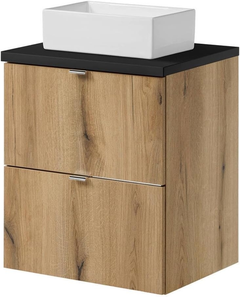 Waschtisch Skelbolu 50x71x40 cm Eicheoptik/Schwarz [en. casa] Bild 1