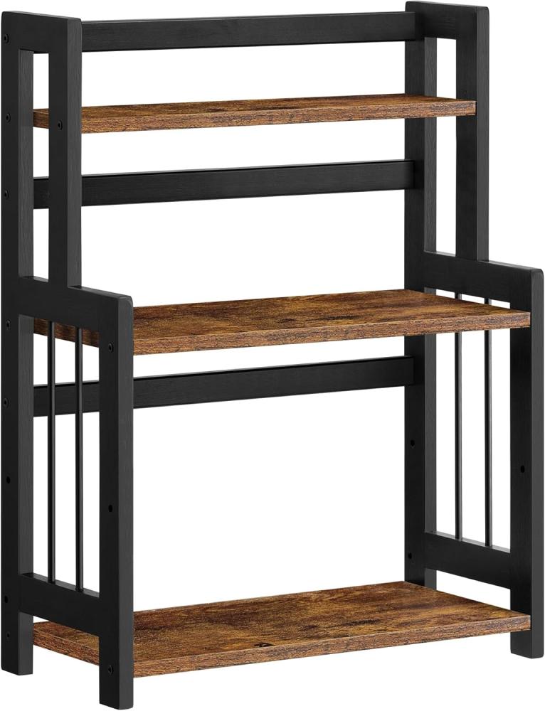 Songmics Aufbewahrungsregal mit 3 Ebenen, Bambusgestell vintagebraun-schwarz, 41 x 18 x 53 cm Bild 1