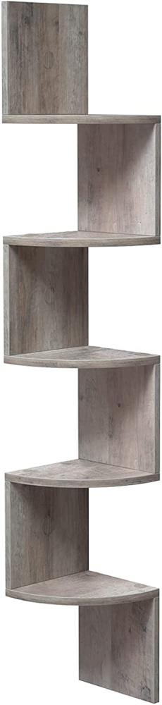 Vasagle Eckregal mit 5 Ebenen, Spanplatte greige, 20 x 20 x 127,5 cm Bild 1