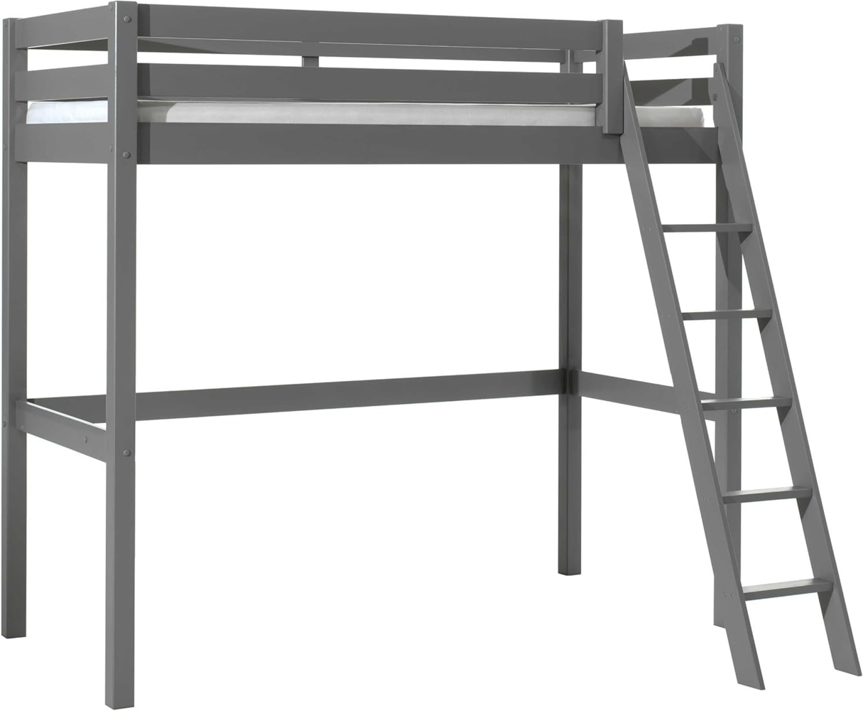 Vipack Hochbett grau, 90x200 cm, grau lackiert Bild 1
