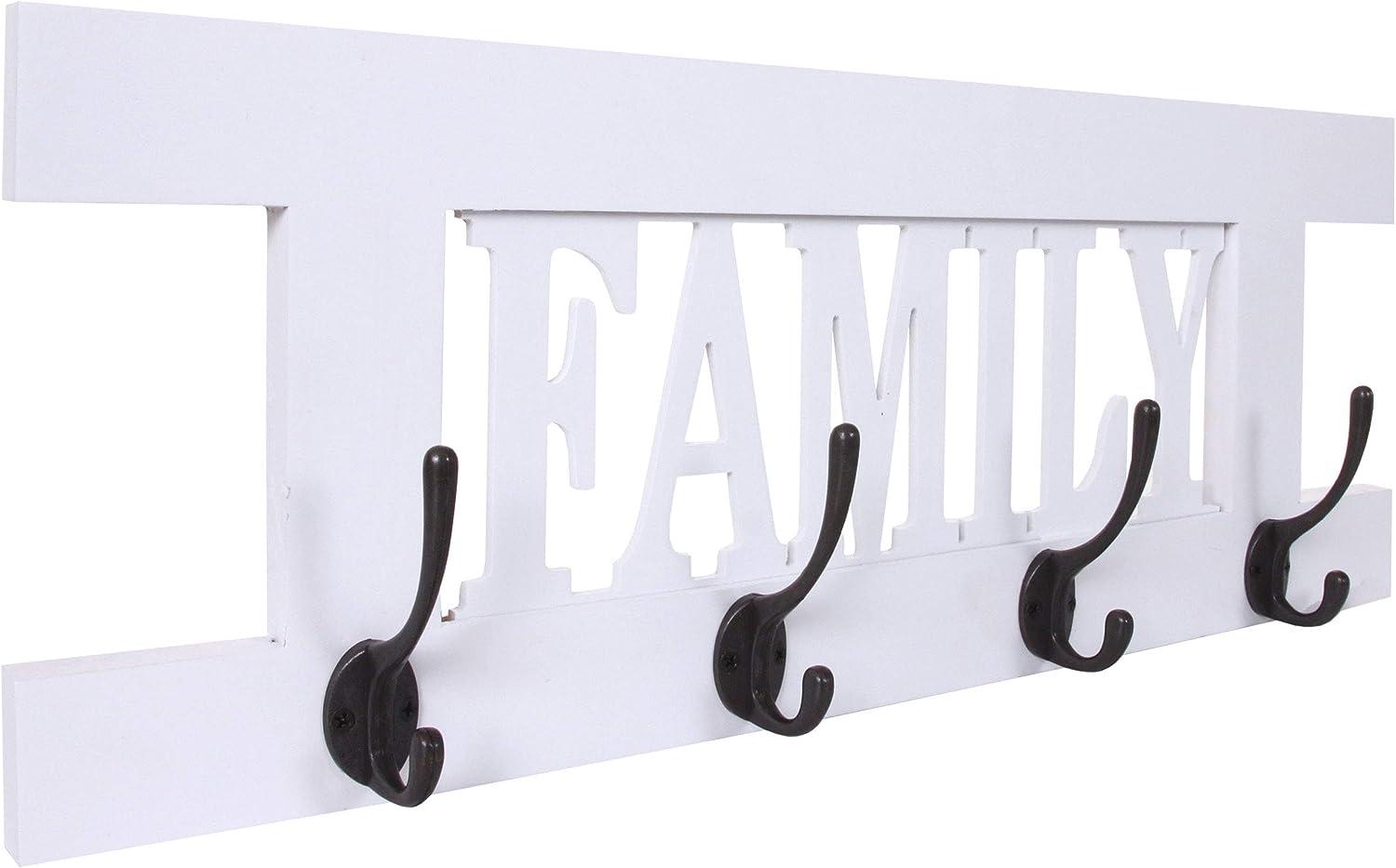 Wandgarderobe HWC-C60 Family, Garderobe Garderobenpaneel, Shabby-Look Vintage 60x21cm ~ weiß lackiert Bild 1
