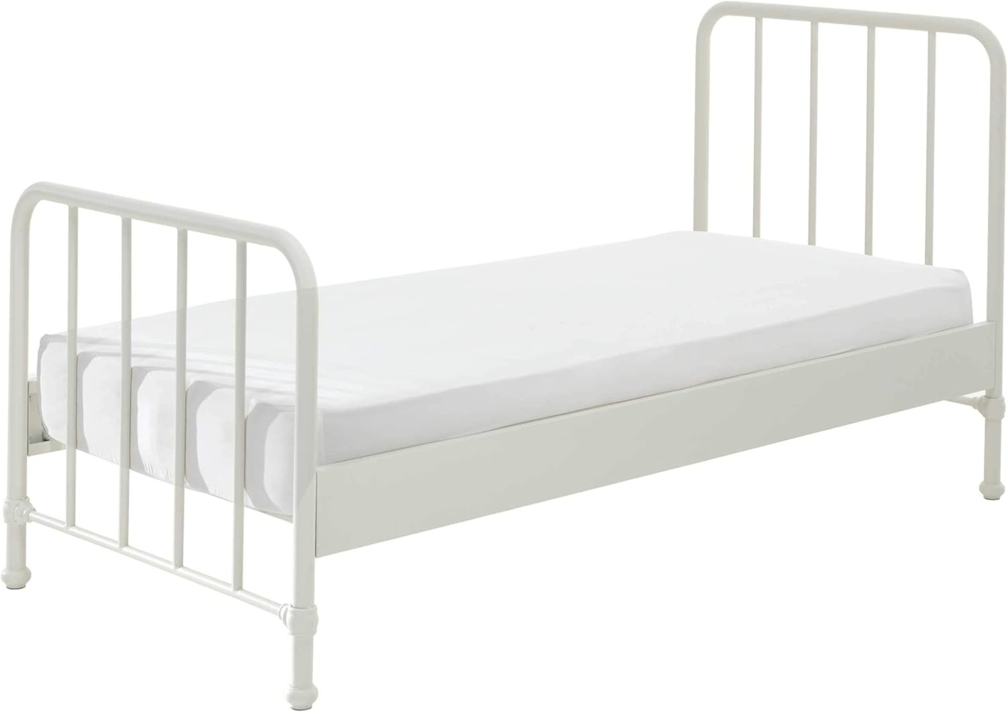 Metallbett im coolen Look Weiß matt Bild 1