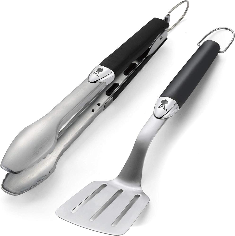 Weber 'Kompakt' Grillbesteck, 2-teilig, Edelstahl silber / schwarz Bild 1