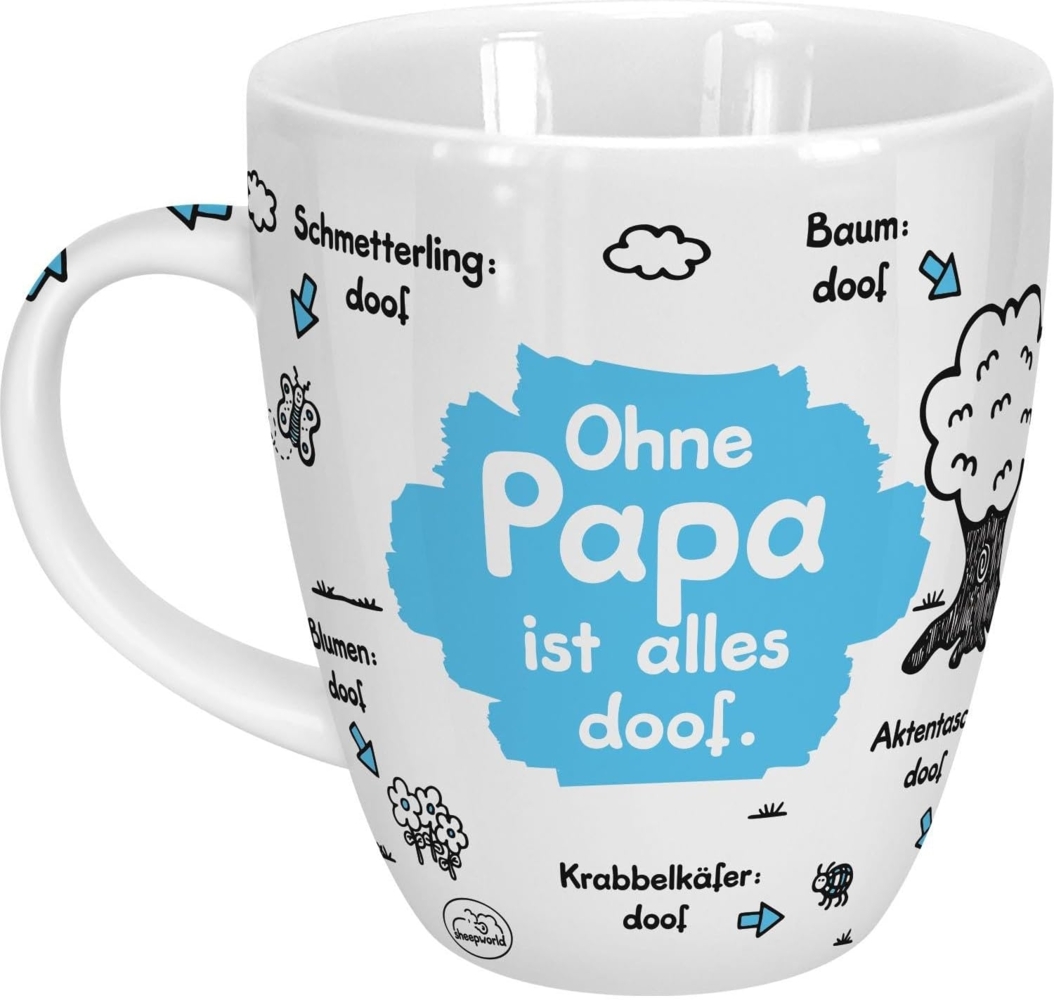 Sheepworld - Tasse "Ohne. ist alles doof" 0,5l ODIAD Geschenk Kaffee- Tasse Papa Bild 1