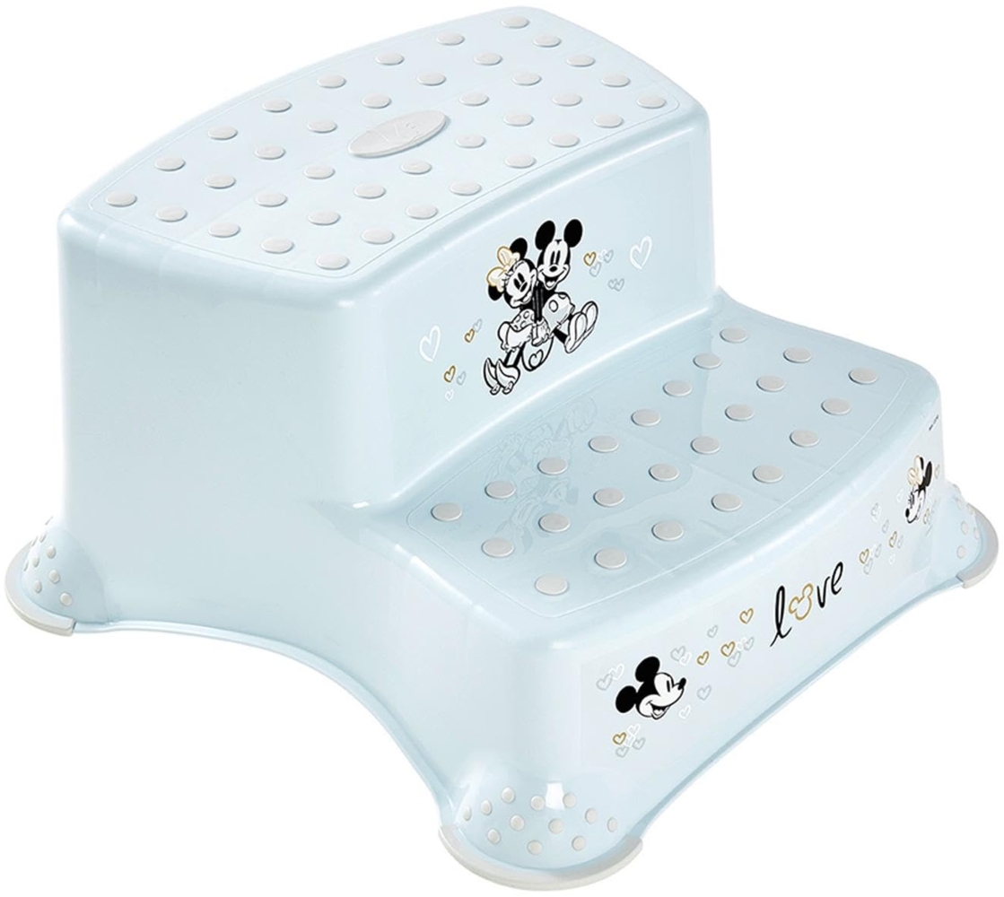 Keeeper Tritthocker zweistufig mit Anti-Rutsch-Funktion Mickey Maus Blau Bild 1
