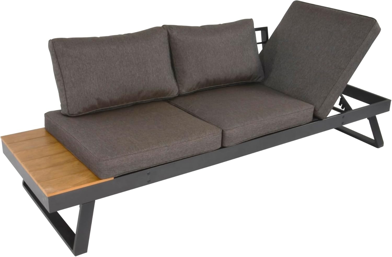 Lesli Living 'Arezzo', Gartenbank, Daybed & Sonnenliege, wetterfest, mit verstellbarem, beidseitig montierbarem Kopfteil, grau, 68 x 81 x 228 cm Bild 1