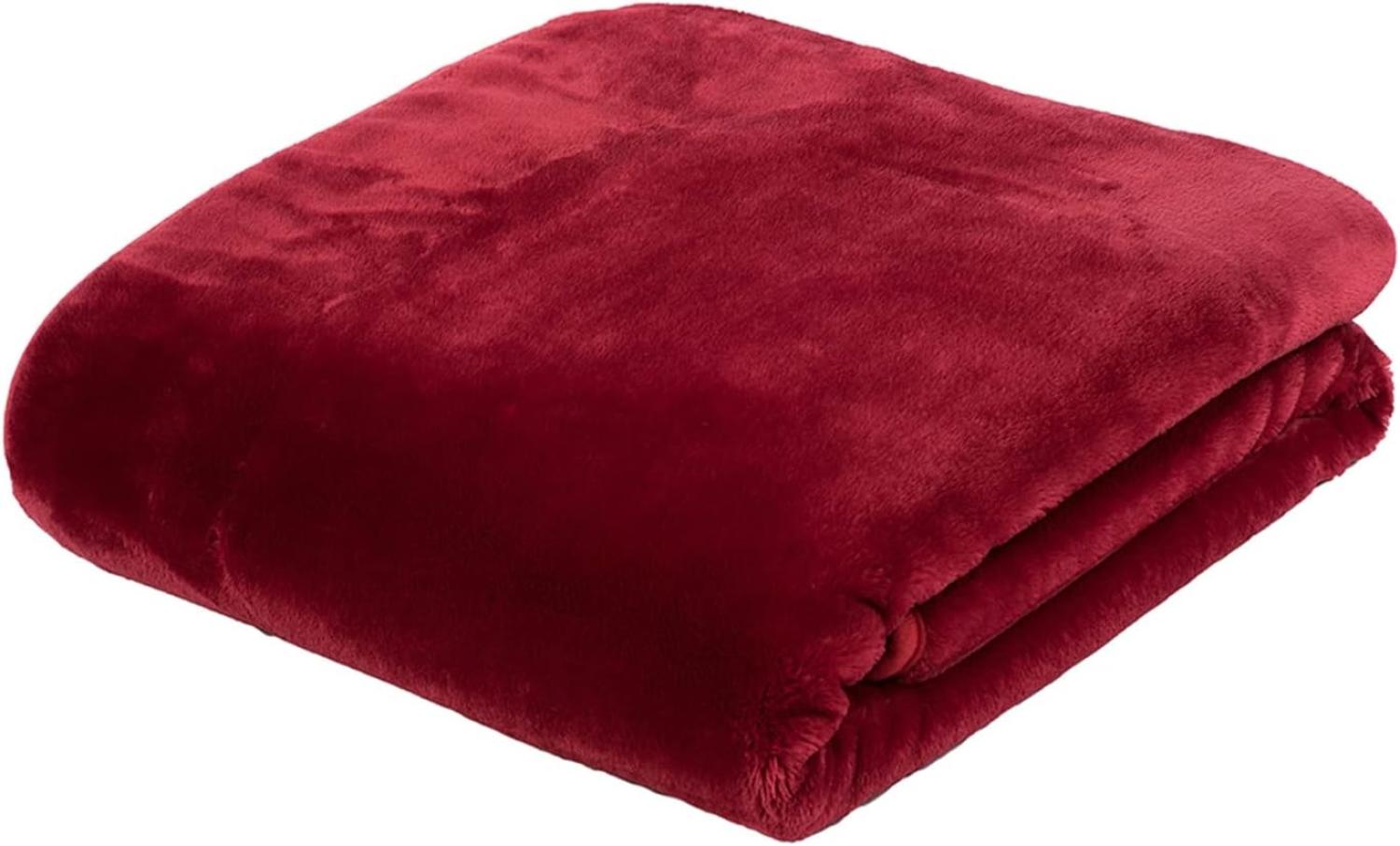 Gözze 'Premium Cashmere' Kuscheldecke, Polyester rot, 180x220 cm Bild 1