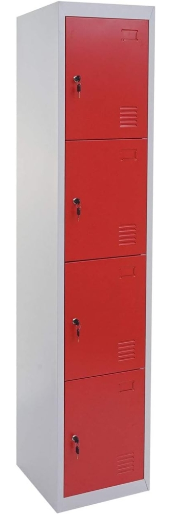 Schließfach Boston T163, Schließfachschrank Wertfachschrank Spind, Metall 180x38x45cm ~ rot Bild 1