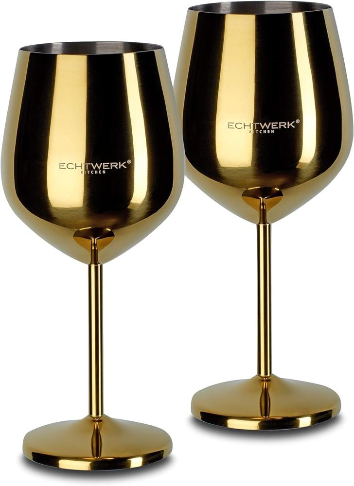 ECHTWERK Tasse Weingläser aus Edelstahl 2tlg, Edelstahl, bruchsichere Weinkelche, Weingläser Set, Bordeaux-Glas, Burgunder-Glas Bild 1