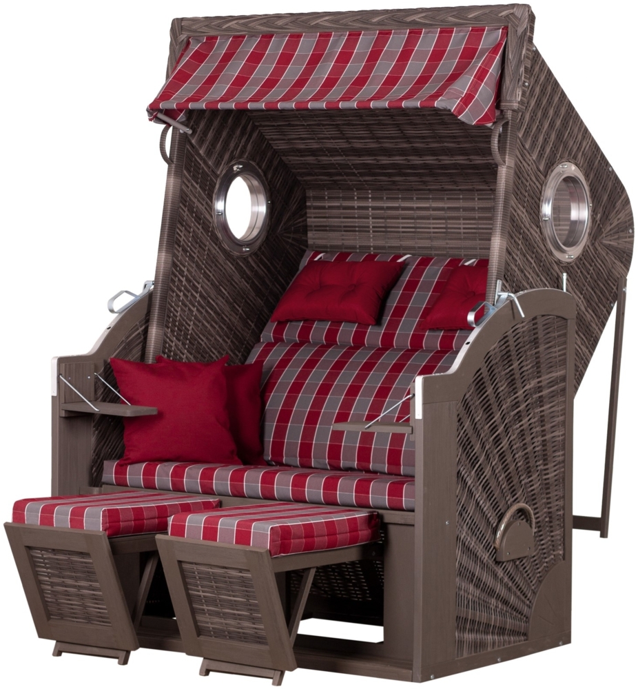 deVries Strandkorb "deVries PURE® CLIFF XL SUN" PE st. grey Des. 472, Größe 130 x 80 x 160 cm Bild 1