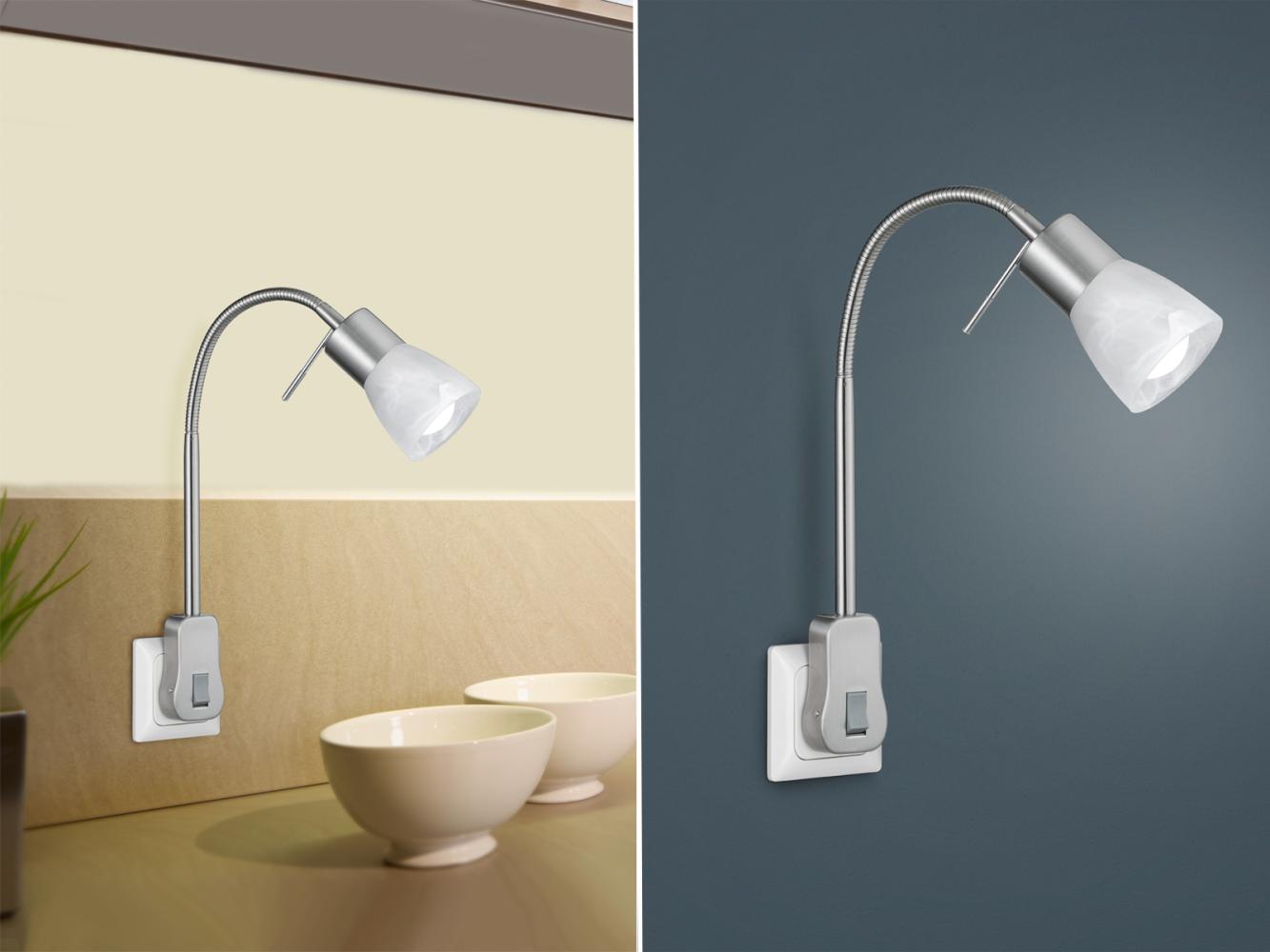 Trio Steckerspot LEVISTO incl. 1x E14 LED, 4,9W · 1x470lm, 3000K, nickel matt (891010107) Bild 1