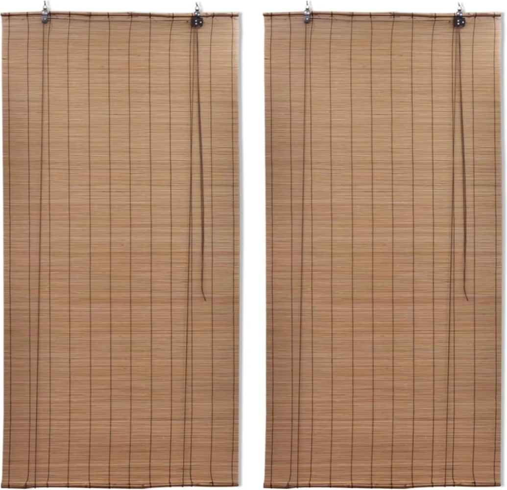 vidaXL Bambusrollo, Braun, 150 cm x 2,2 m, 2 Rollo Bild 1
