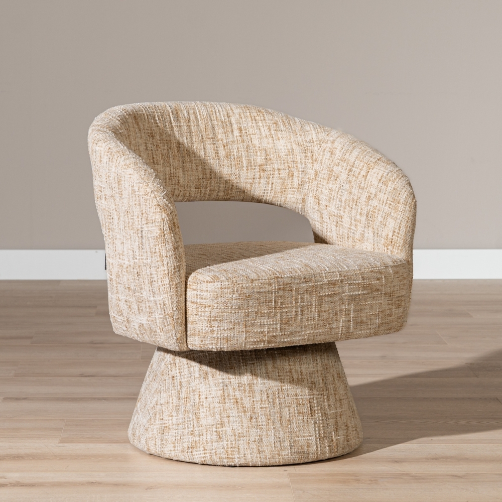 Bronx71 Sessel Josh drehbar Chenille beige Bild 1
