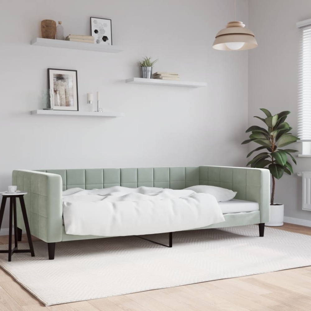 vidaXL Tagesbett Hellgrau 100x200 cm Samt 354015 Bild 1