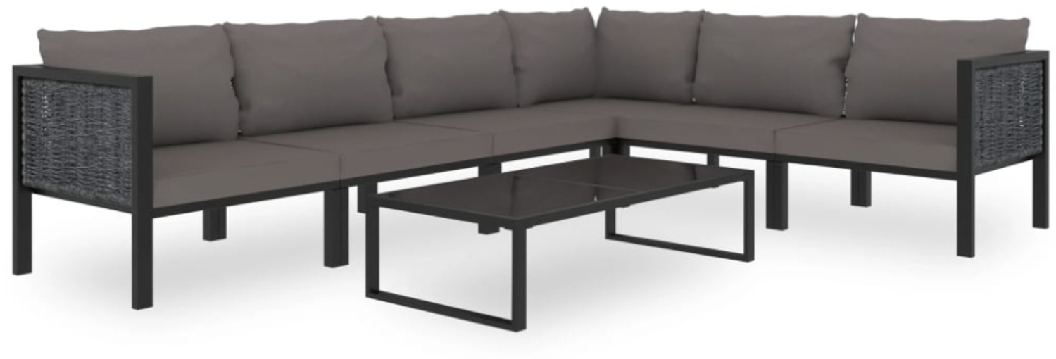 vidaXL 7-tlg. Garten-Lounge-Set mit Auflagen Poly Rattan Anthrazit 49401 Bild 1