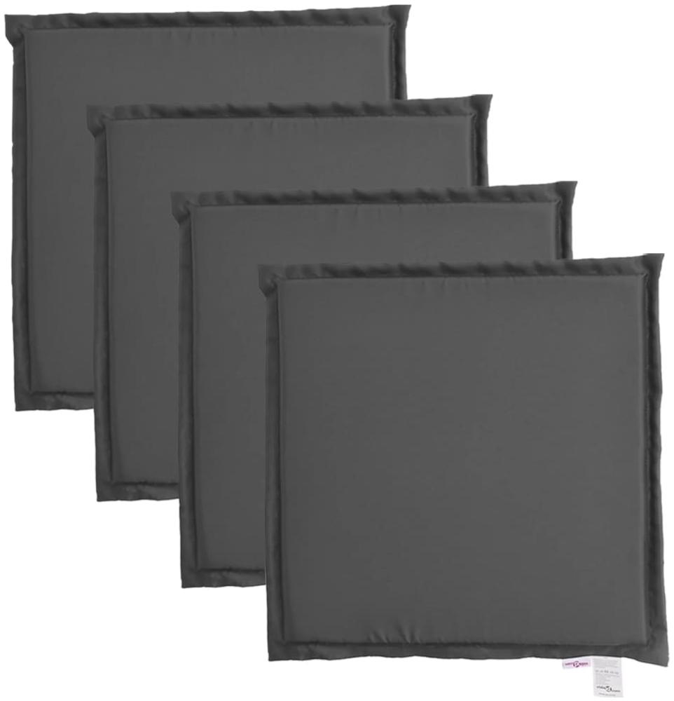 vidaXL Garten-Sitzkissen, quadratisch, 4 Stück, Polyester anthrazit, 45 x 45 x 2 cm Bild 1