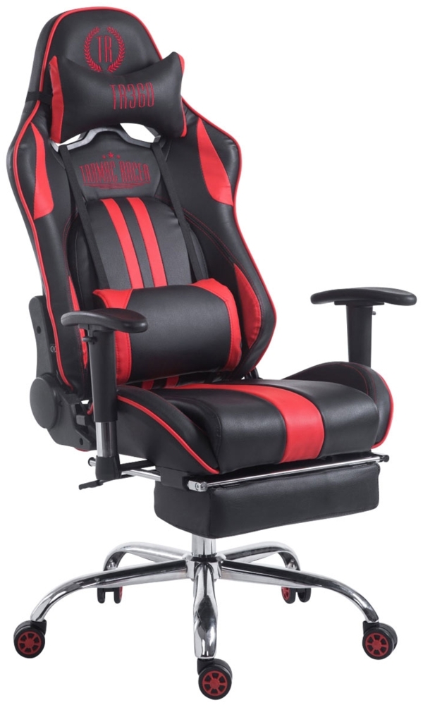 CLP Racing Gaming Bürostuhl Limit V2 Kunstleder höhenverstellbar und drehbar,schwarz/rot mit Fußablage Bild 1
