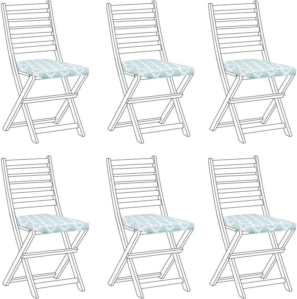 'TOLVE' Set, mit 6 Sitzkissen, Geometrisches Muster, Mintgrün, 39 x 31 cm Bild 1