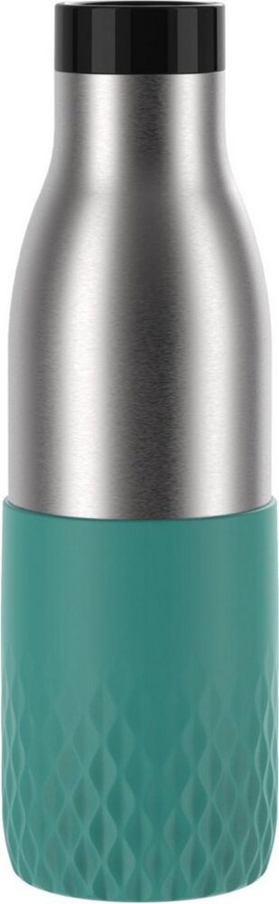 Emsa Bludrop Sleeve Trinkflasche mit Quick-Press Verschluss, spülmaschinenfest, Edelstahl Petrol, 0,5l Bild 1