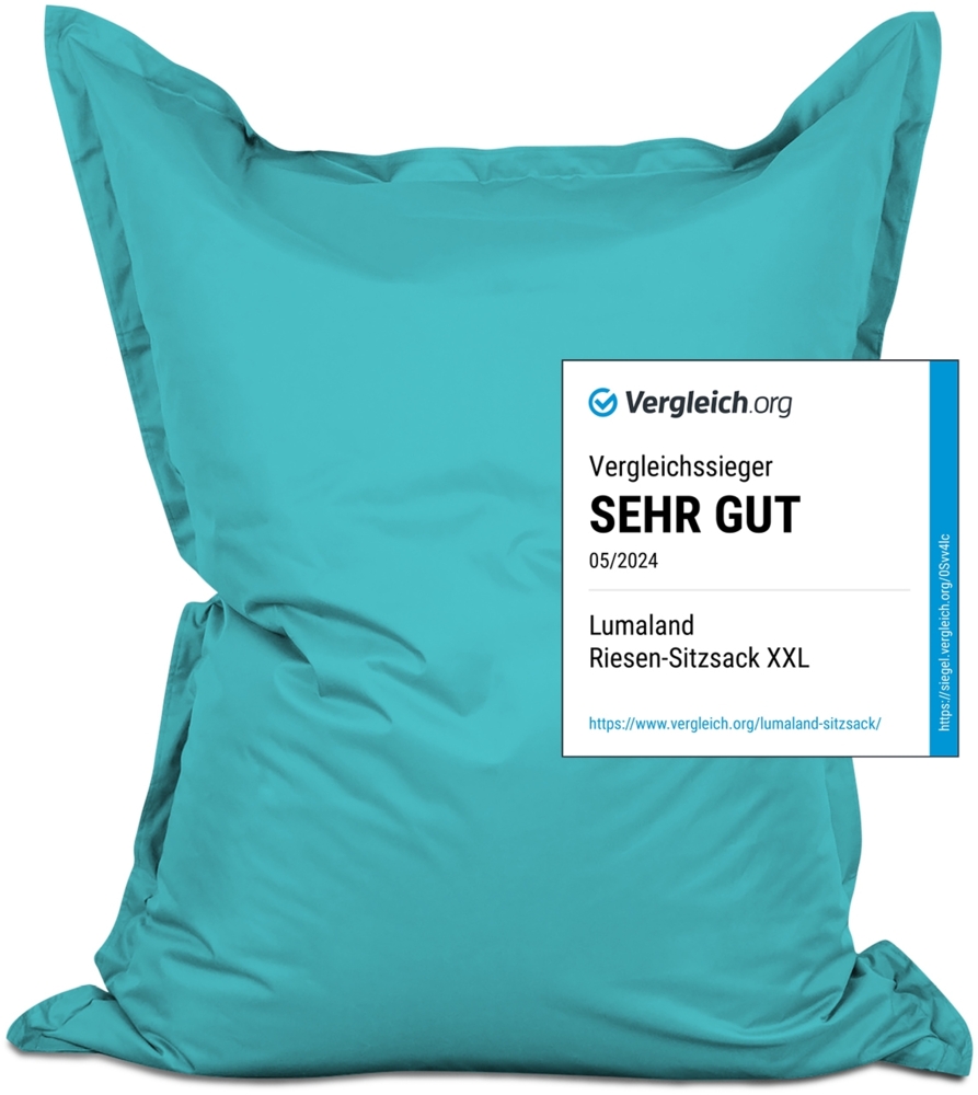Lumaland 'Luxury' XXL-Sitzsack, Indoor & Outdoor, Aquamarin, Polyester, 380 l Bild 1