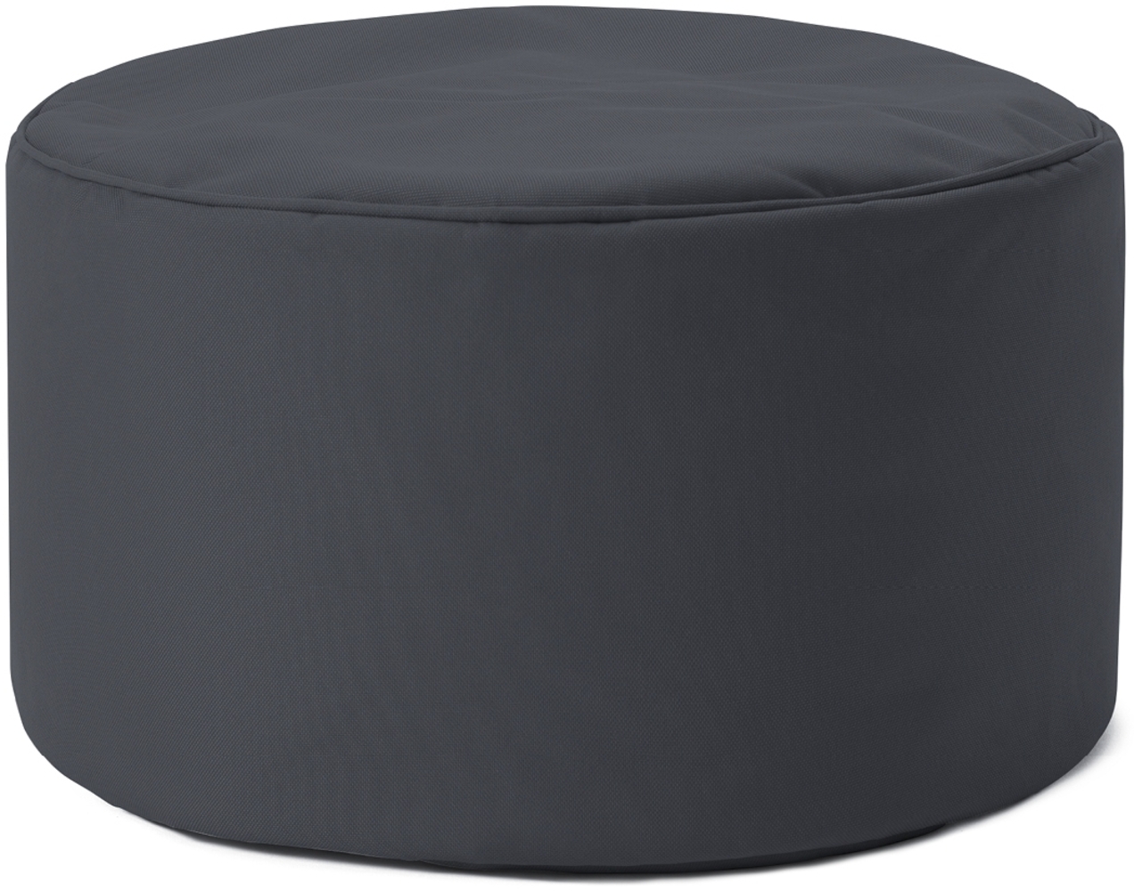 Lumaland Indoor Outdoor Sitzhocker 25x45 cm - Wasserabweisend - Pflegeleicht -Runder Sitzpouf, Sitzsack Hocker, Sitzkissen, Bean Bag Pouf - ideal für Kinder und Erwachsene - Stahlgrau Bild 1