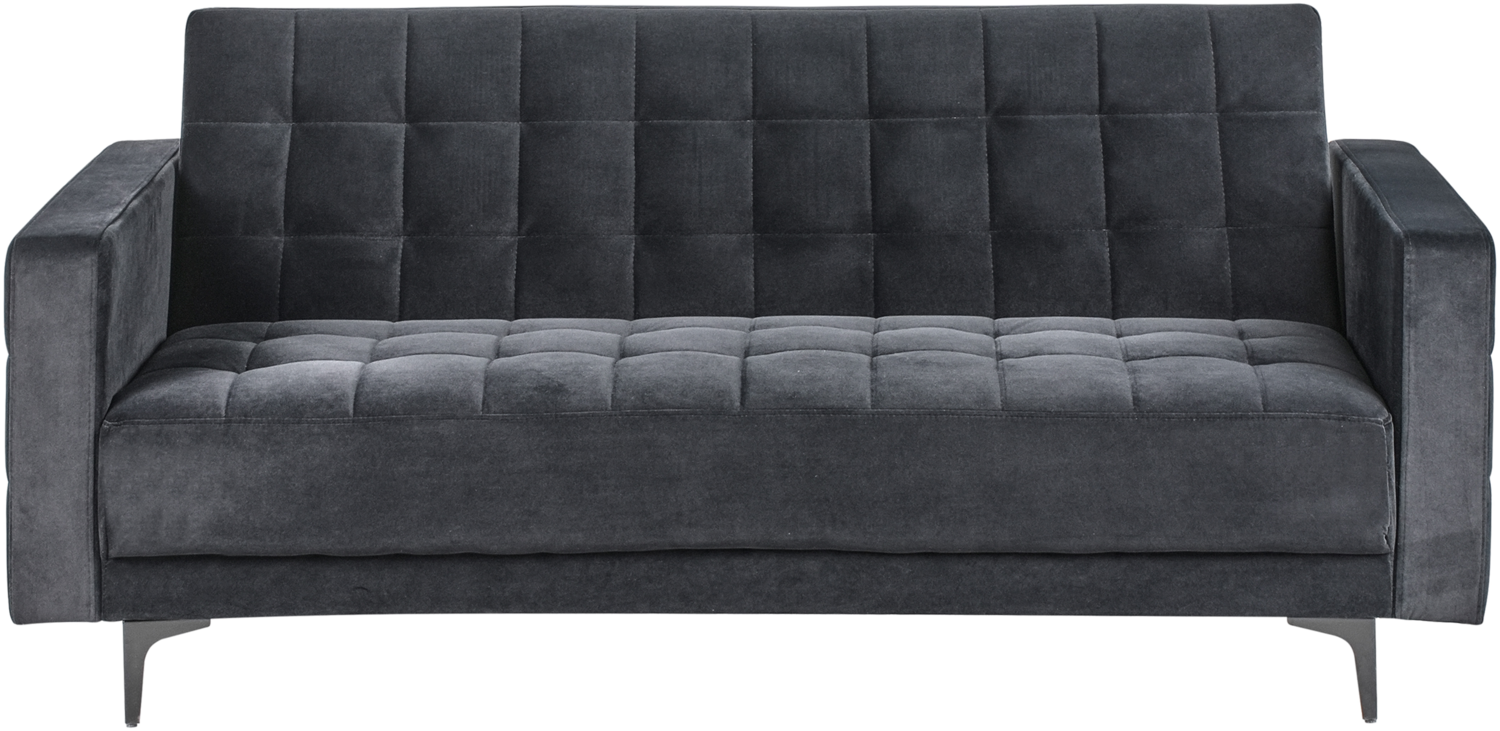 3-Sitzer Schlafsofa Samtstoff schwarz ABERDEEN Bild 1