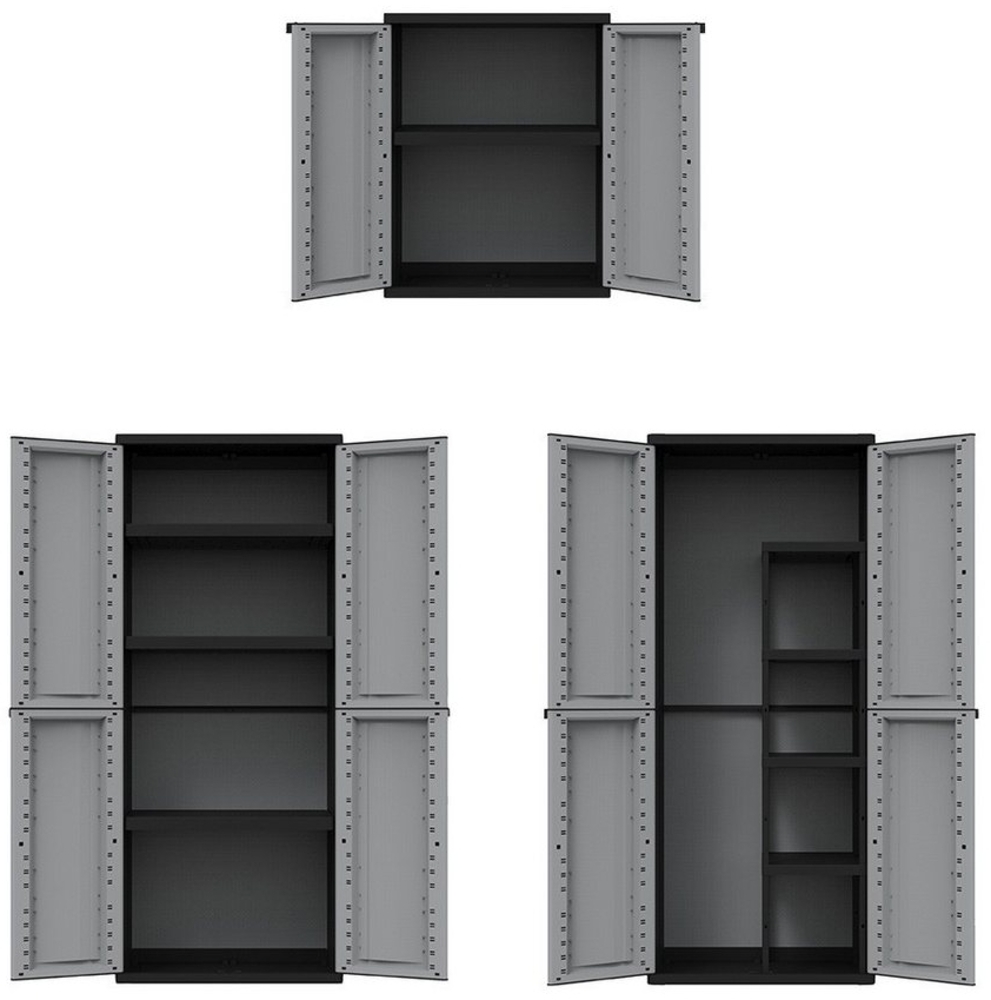Kreher Mehrzweckschrank Kunststoffschrank 'J-Twist' in verschiedenen Größen (Schwarz/Grau) Bild 1
