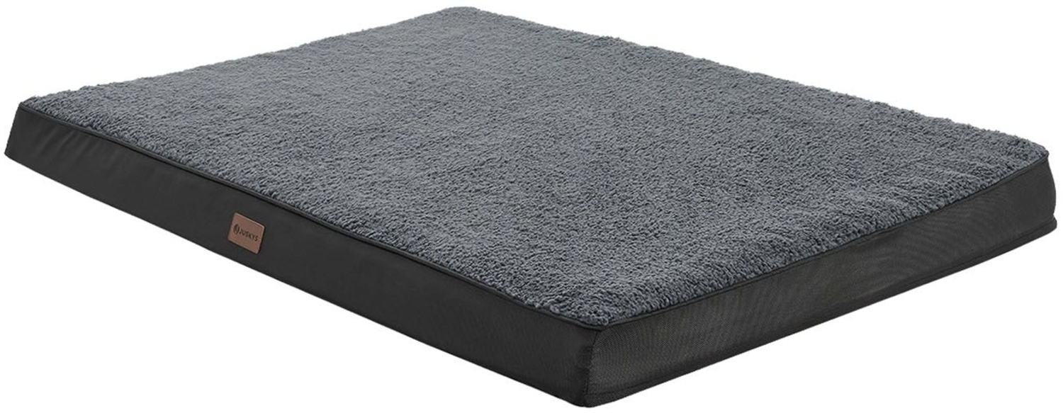 Juskys 'Milow' Hundebett, orthopädisch, flauschig & formstabil, Bezug abnehmbar & waschbar, mittlere Hunde, Grau, 92x69 cm Bild 1