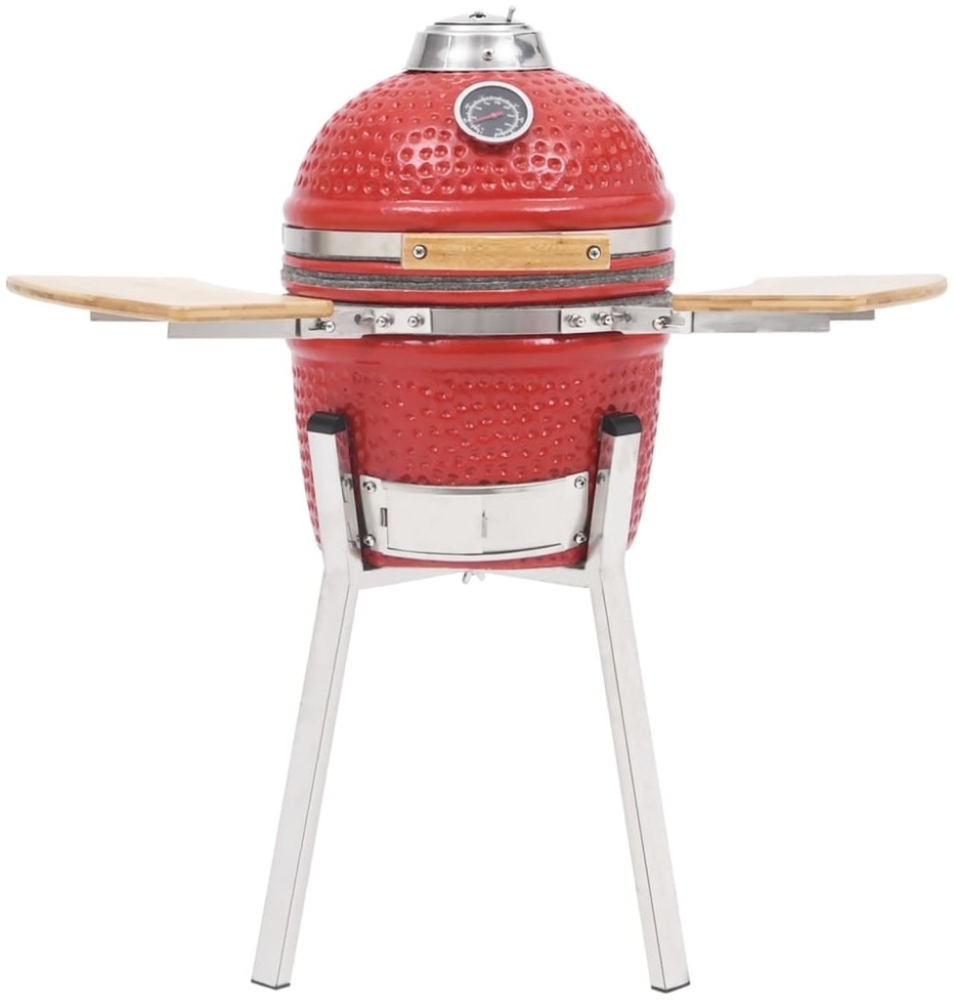 vidaXL Kamado-Holzkohlegrill, Keramik, 76 cm, rot Bild 1