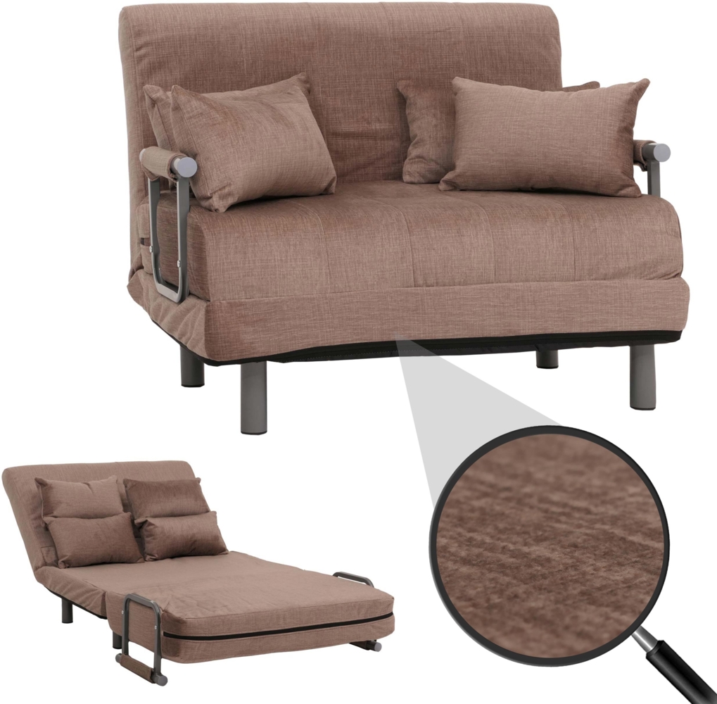 Schlafsessel HWC-K29, Klappsessel Schlafsofa Gästebett, Liegefläche 190x100cm, Stoff Chenille (370g/m²) ~ braun Bild 1