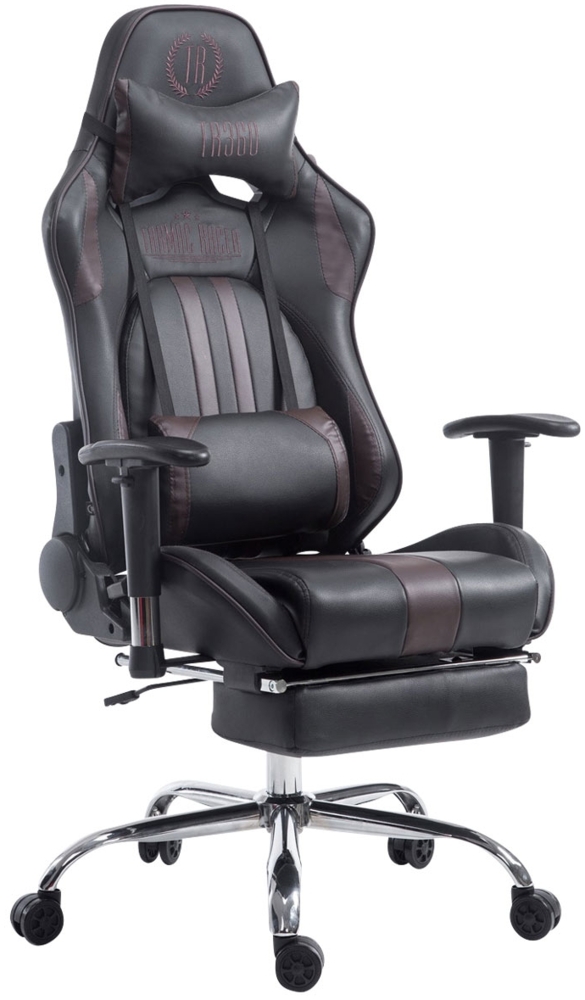 CLP Racing Gaming Bürostuhl Limit V2 Kunstleder höhenverstellbar und drehbar,schwarz/braun mit Fußablage Bild 1