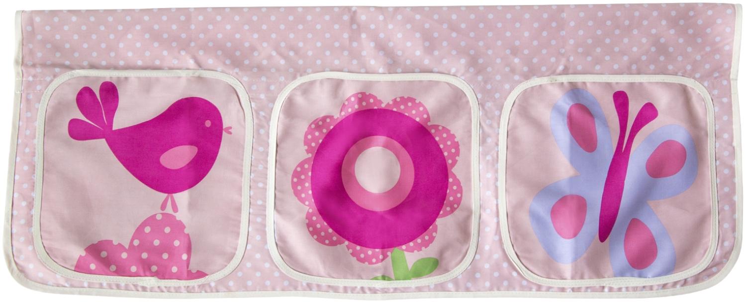 Stofftasche Betttasche mit 3 Fächer, Stoff Rosa, 30x80 cm Bild 1