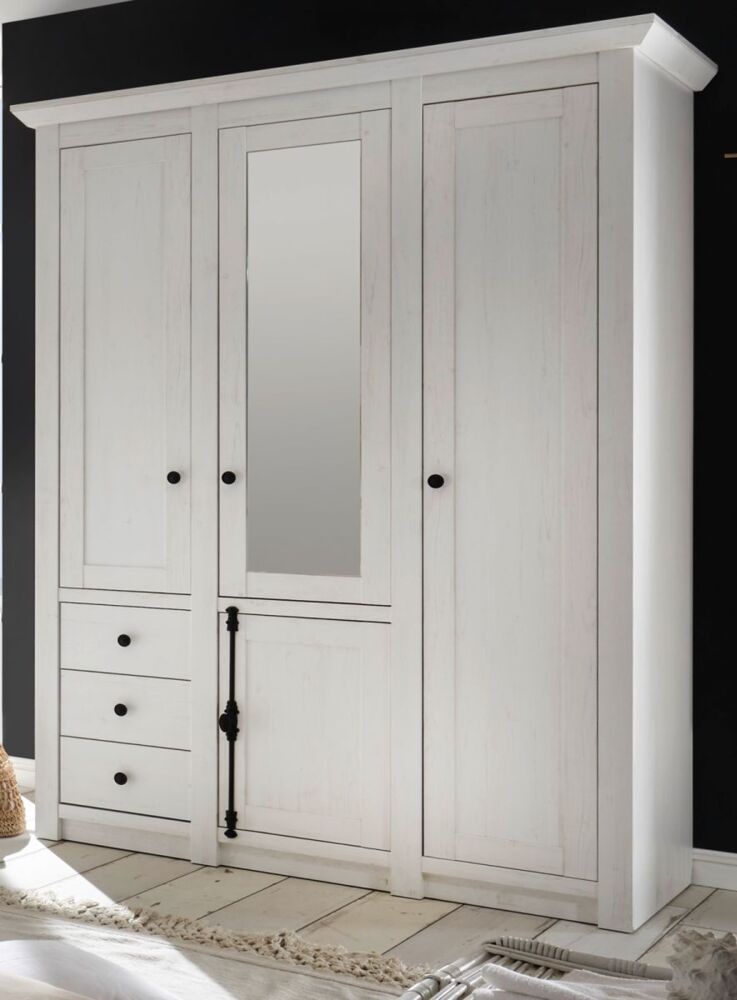 'Hooge' Kleiderschrank in Pinie weiß, 147x206 cm Bild 1