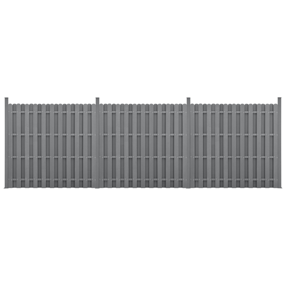 WPC Gartenzaun Langero 185x562 cm Grau neu. holz Bild 1
