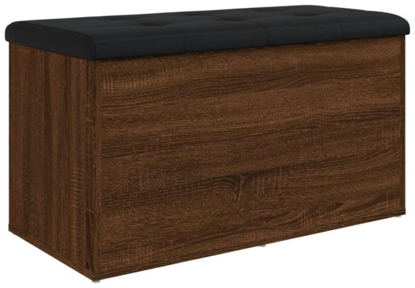 Sitzbank mit Stauraum, Holzwerkstoff, Räuchereichen Optik, 82 x 42 x 45 cm Bild 1
