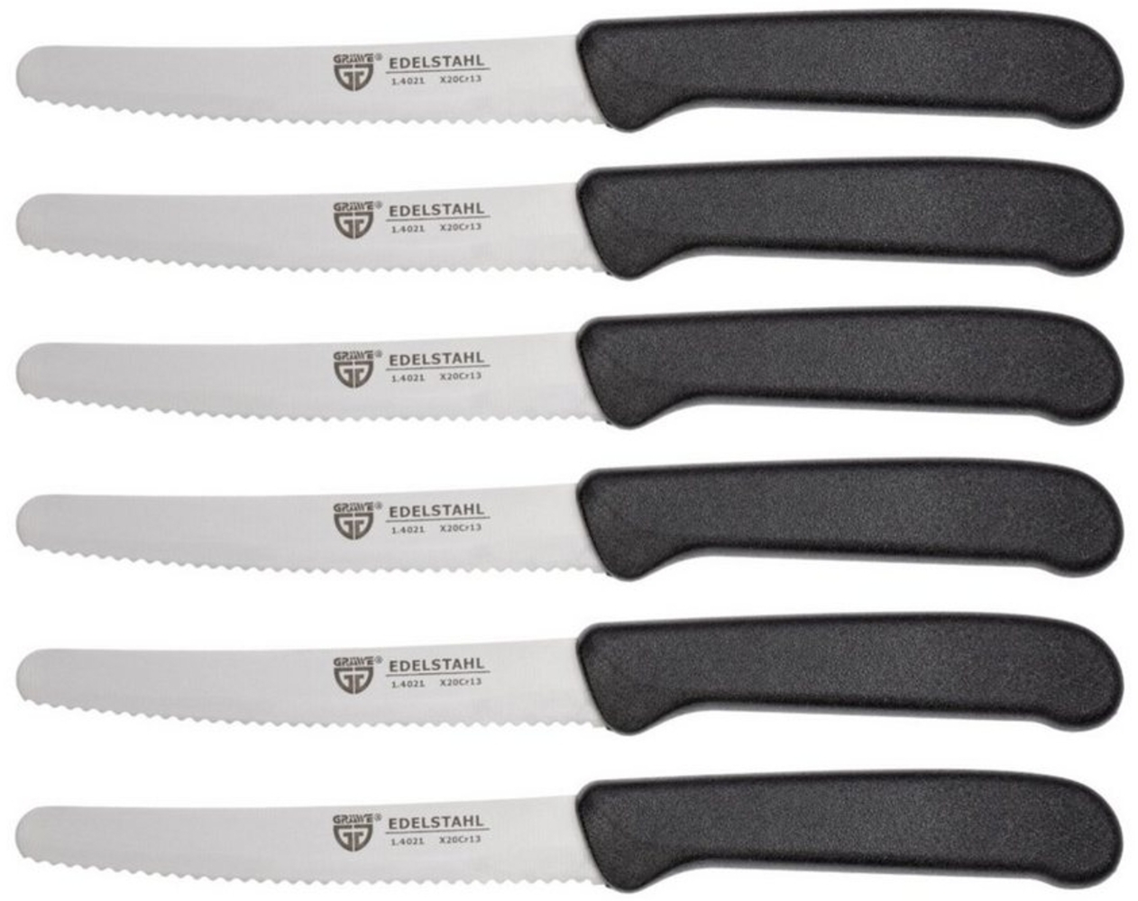 Frühstücksmesser / Brötchenmesser, 6 Stück, schwarz Bild 1
