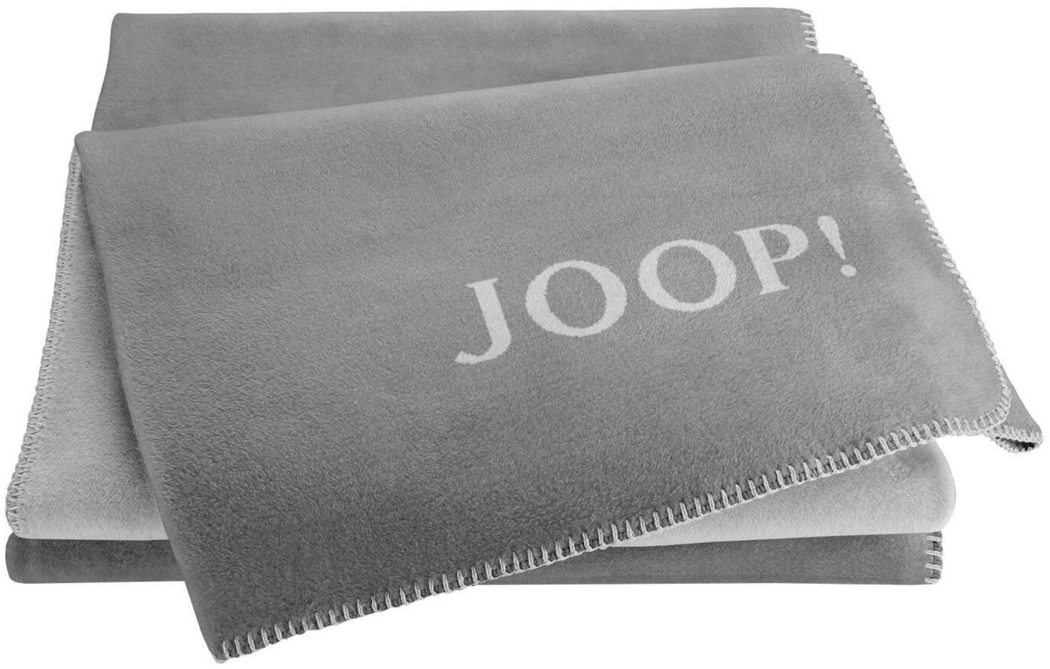 JOOP! 'Uni-Doubleface' Wohndecke, Baumwollmischgewebe, graphit / rauch, 150 x 200 cm Bild 1