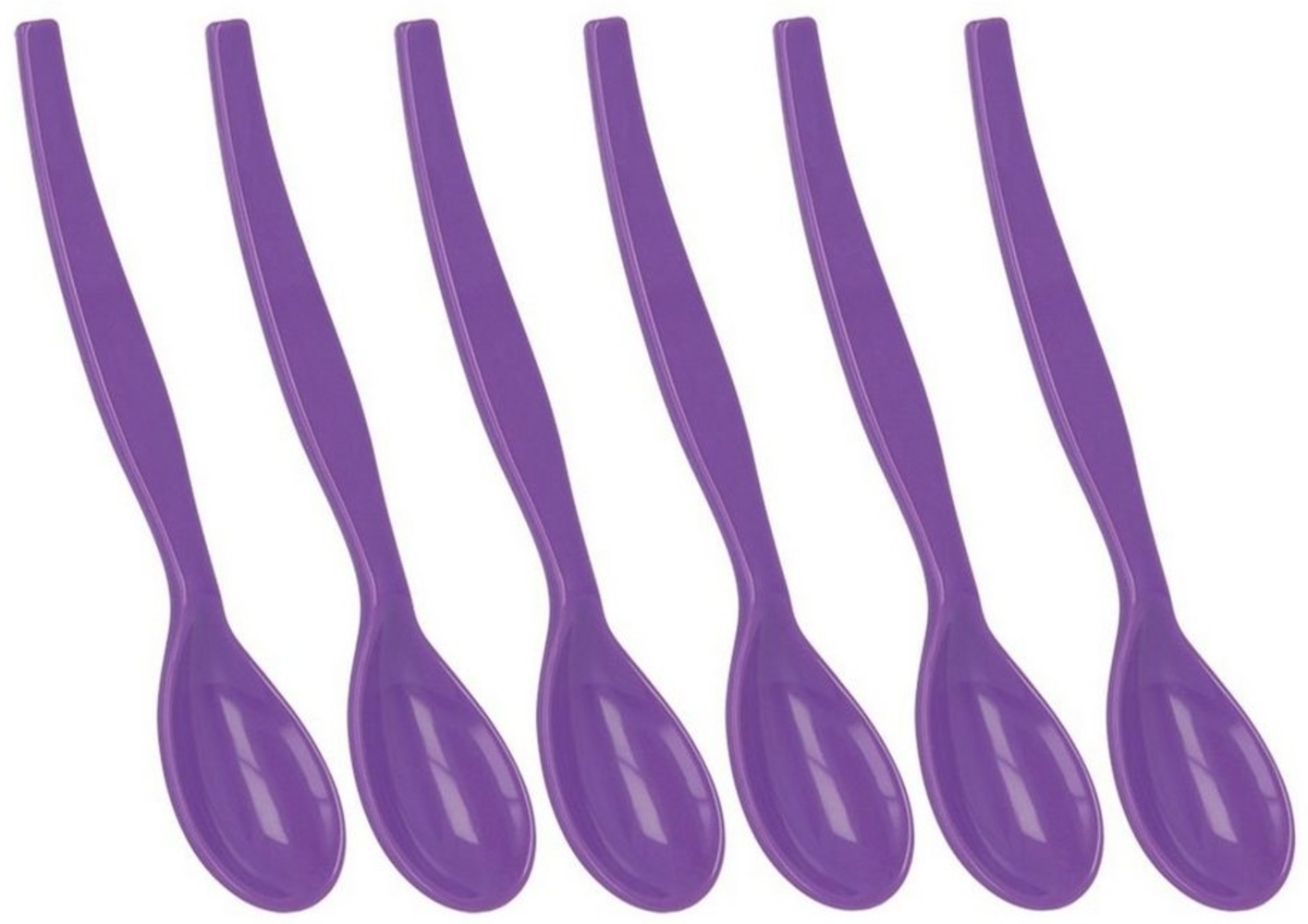 6er Set Eierlöffel Dessertlöffel Frühstückslöffel Joghurtlöffel Lila Bild 1