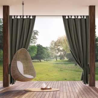 Terassenvorhang Outdoor Vorhang zum Garten Wasserfest graphit 155X220 Schlaufen