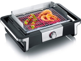 SEVERIN 'Senoa Boost' Elektrogrill für drinnen und draußen, Tischgrill mit schnellem Grillstart bis 500 °C
