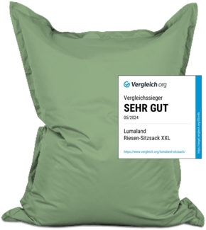 Lumaland 'Luxury' XXL-Sitzsack, Indoor & Outdoor, Pastell Grün, Hochwertige, langlebige Materialien, 380 l