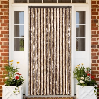 vidaXL Insektenschutz-Vorhang Beige und Hellbraun 118x220 cm Chenille 315122