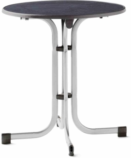 SIEGER Boulevard-Klapptisch, Ø 70x72 cm, graphit Gestell aus Stahl in graphit, Tischplatte aus Mecalit®-Pro in anthrazit