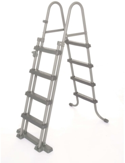 Bestway 'Flowclear' Sicherheitsleiter, 4 Stufen, für Pools mit 107 - 122 cm Höhe, Stahl/Kunststoff Grau
