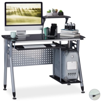 Moderner Computertisch mit Glasplatte