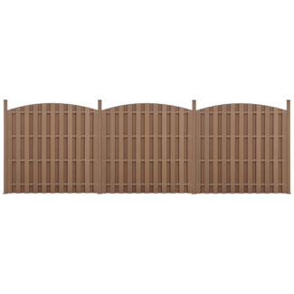 WPC Gartenzaun mit Rundbogen (165-185)x562 cm Braun [neu. holz]