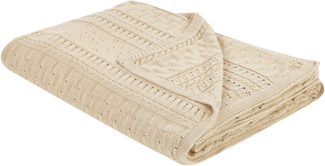 Beliani 'DAULET' Tagesdecke, Baumwolle beige, 150x200 cm