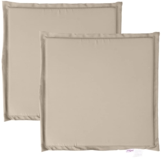 vidaXL Garten-Sitzkissen, quadratisch, 2 Stück, Polyester taupe, 45 x 45 x 2 cm