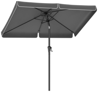 Songmics Sonnenschirm ohne Aufbewahrungstasche, ohne Ständer, UPF 50+, Stahl / Polyester, Grau, 300 x 200 cm