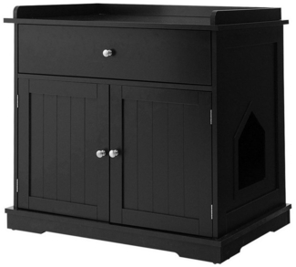 COSTWAY 4-in-1 Katzenschrank, schwarz, 76 x 53 x 74 cm